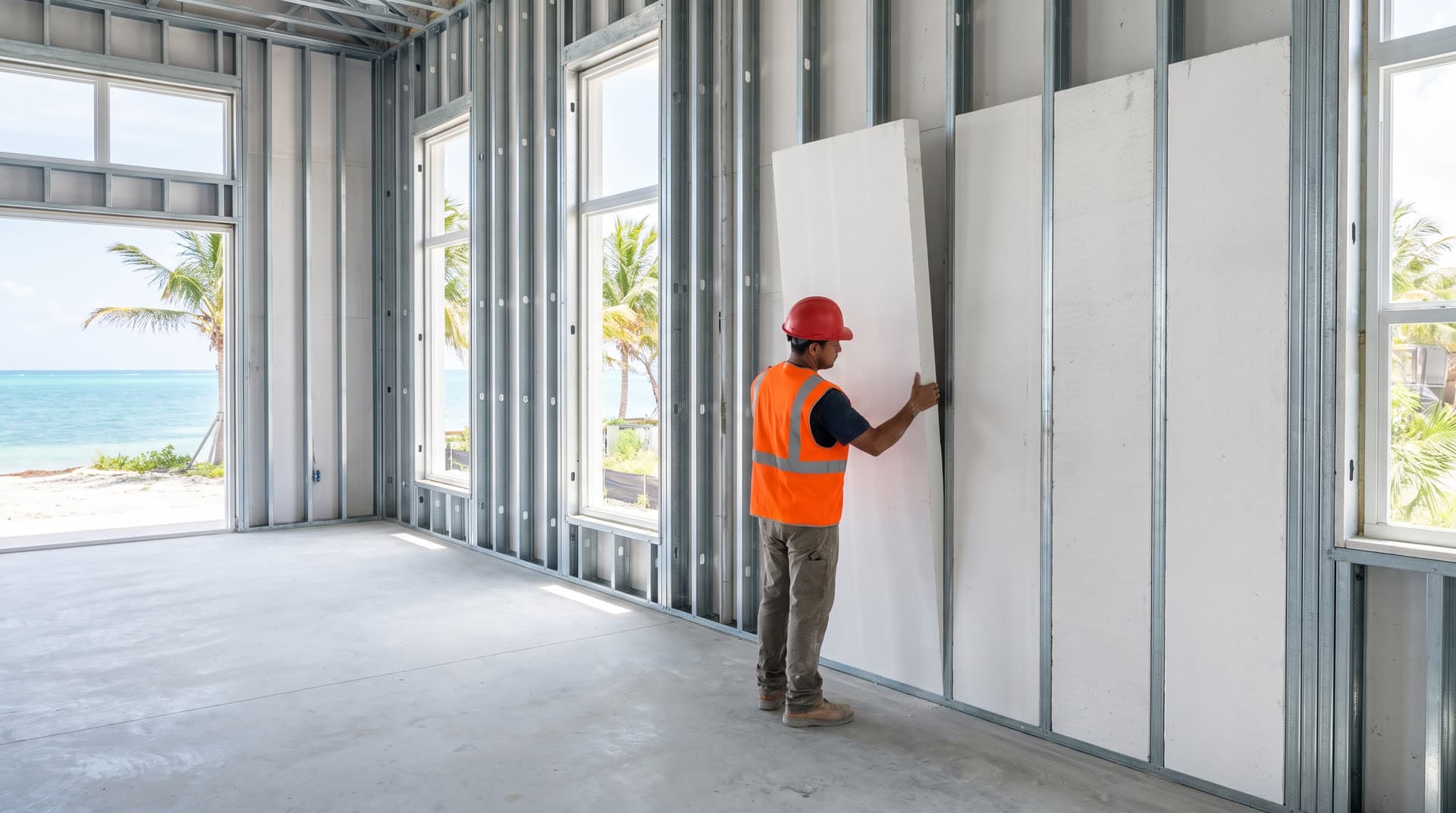 Framecrete AAC and steel framing interior construction