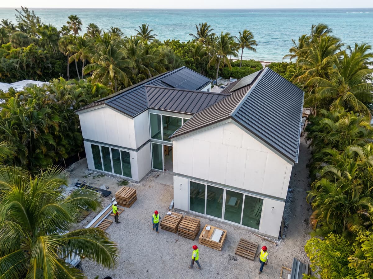 A Framecrete home nearing completion