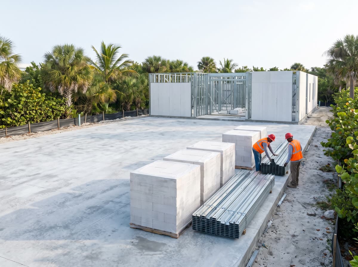 Foundation slab and AAC delivery