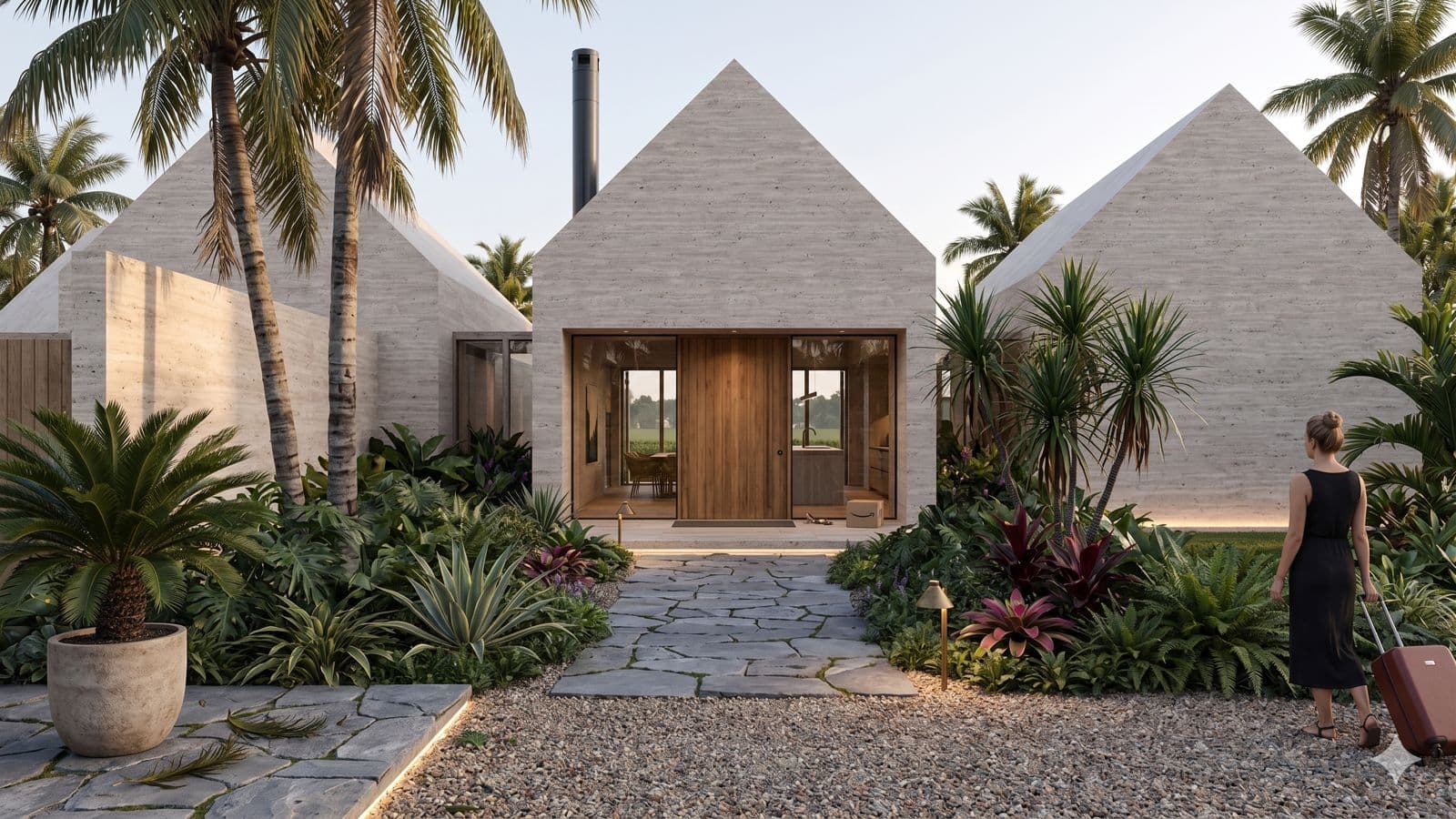 Casa terminada construida con sistema Framecrete Haus — fachada principal