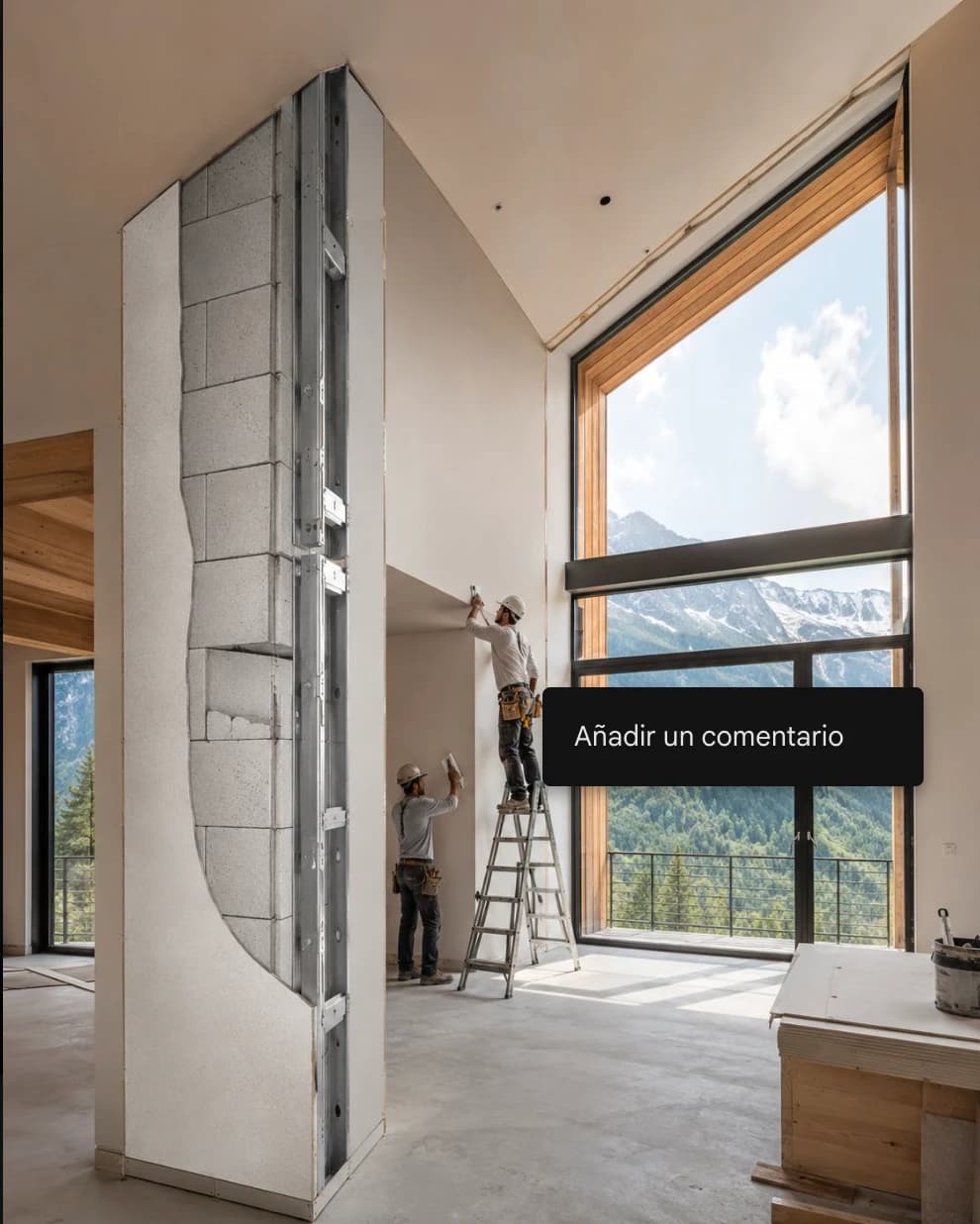 Framecrete AAC and steel framing interior construction